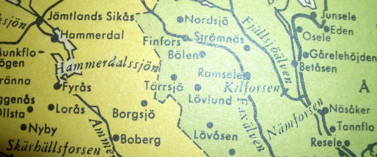 Gammal karta fjällbyar