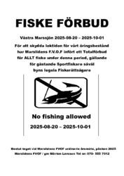 Fiskeförbud lektid öring 20/8 till 1/10 2025