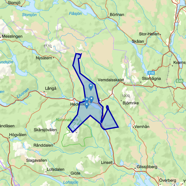 Map showing the fishing area.