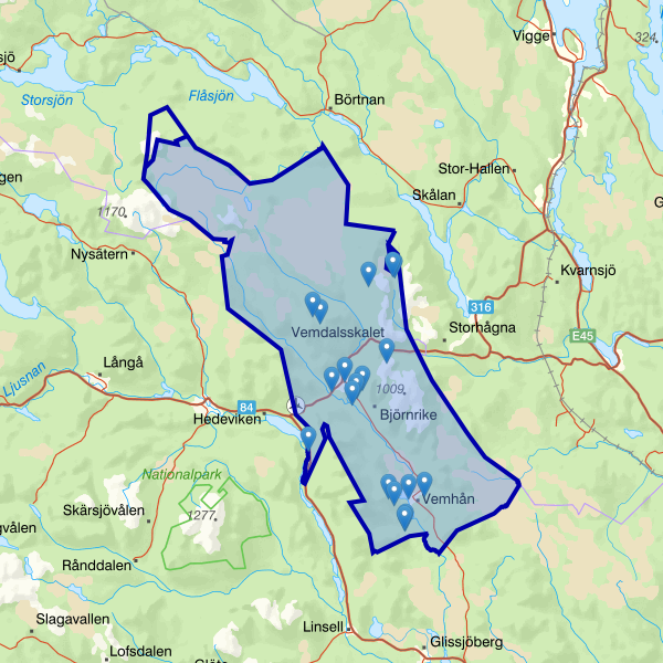 Map showing the fishing area.