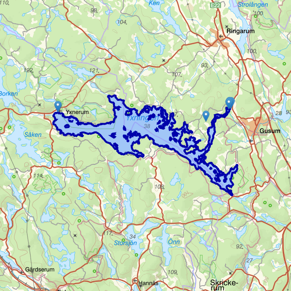 Karta som visar fiskeområdet