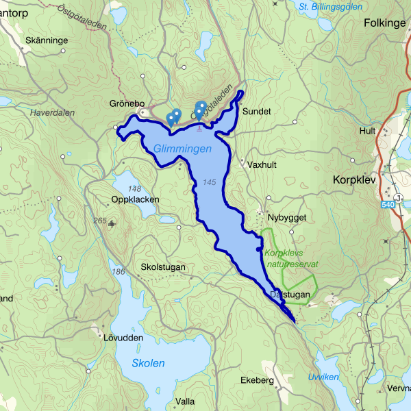 Map showing the fishing area.