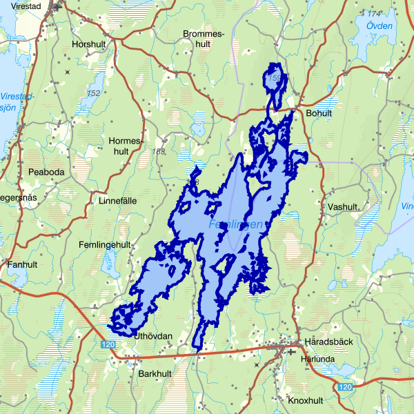 Map showing the fishing area.