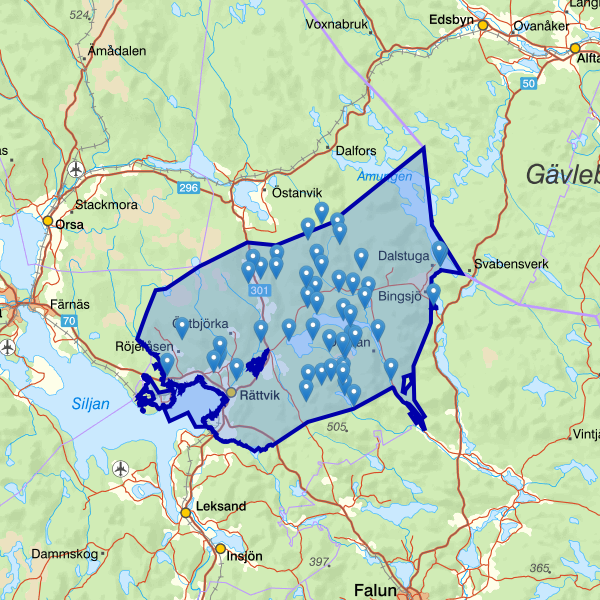 Map showing the fishing area.