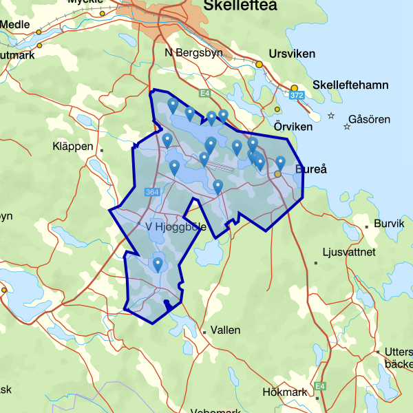Karta som visar fiskeområdet