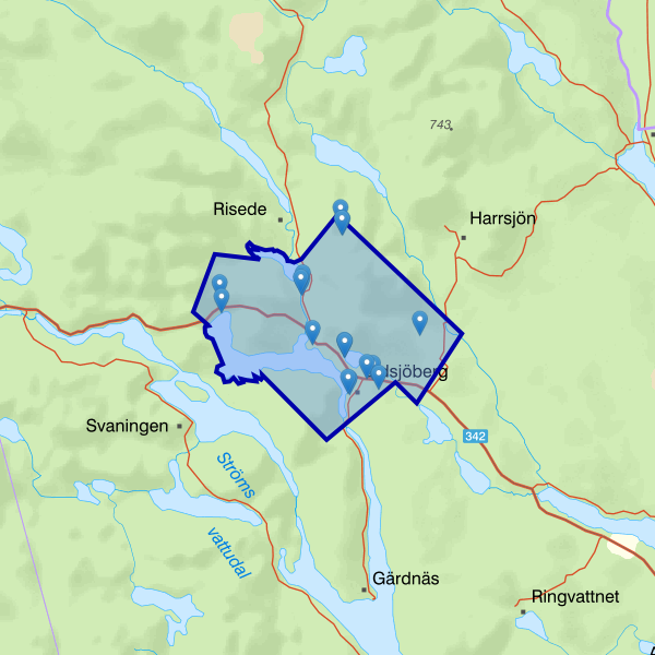 Map showing the fishing area.