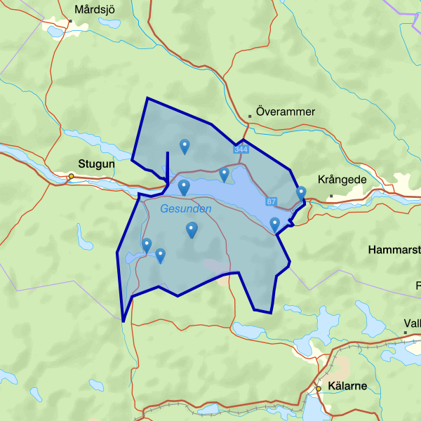 Map showing the fishing area.