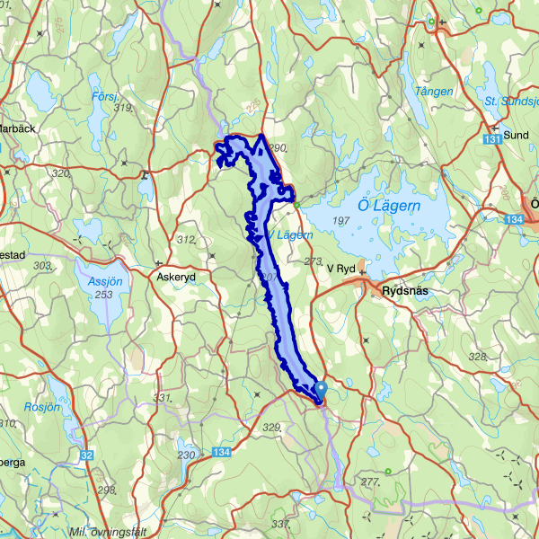 Map showing the fishing area.