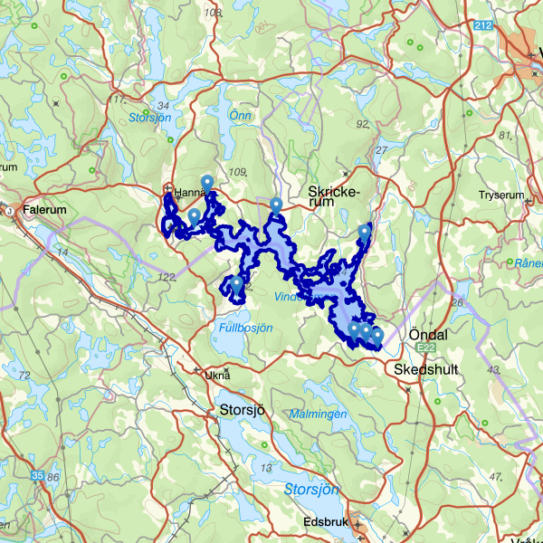 Karta som visar fiskeområdet