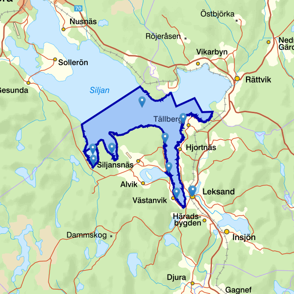 Map showing the fishing area.