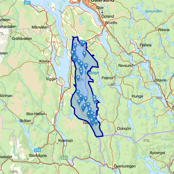 Map showing the fishing area.