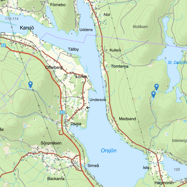 Map showing the fishing area.