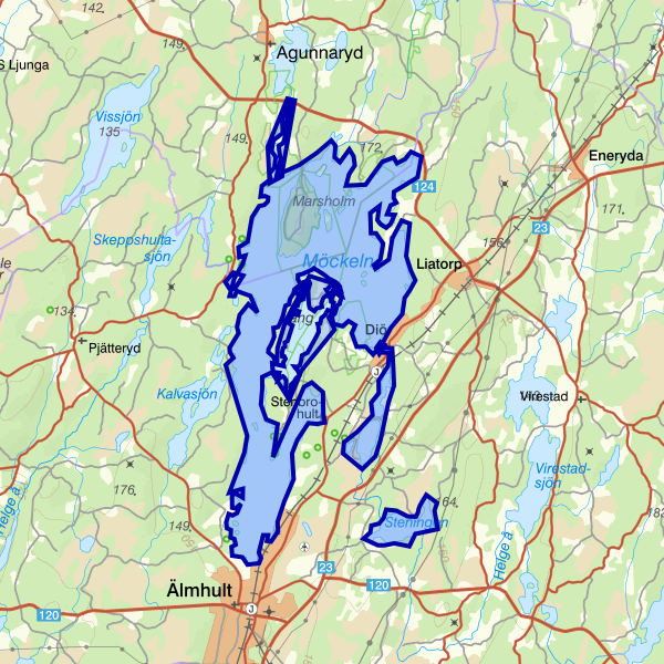 Karta som visar fiskeområdet