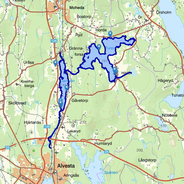 Map showing the fishing area.