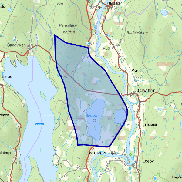 Karta som visar fiskeområdet