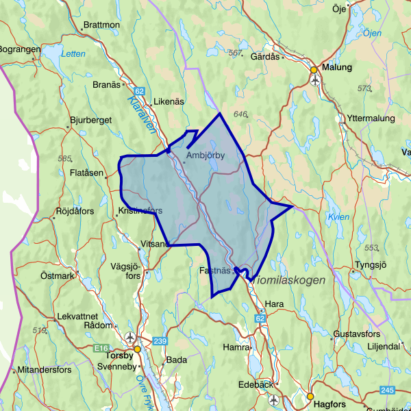 Map showing the fishing area.