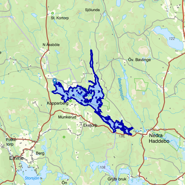 Karta som visar fiskeområdet