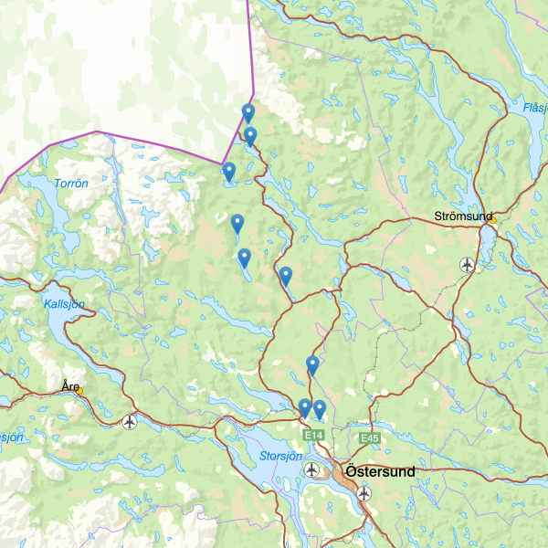 Map showing the fishing area.