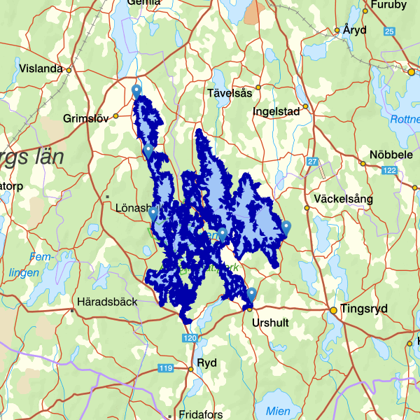 Map showing the fishing area.