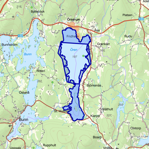 Karta som visar fiskeområdet