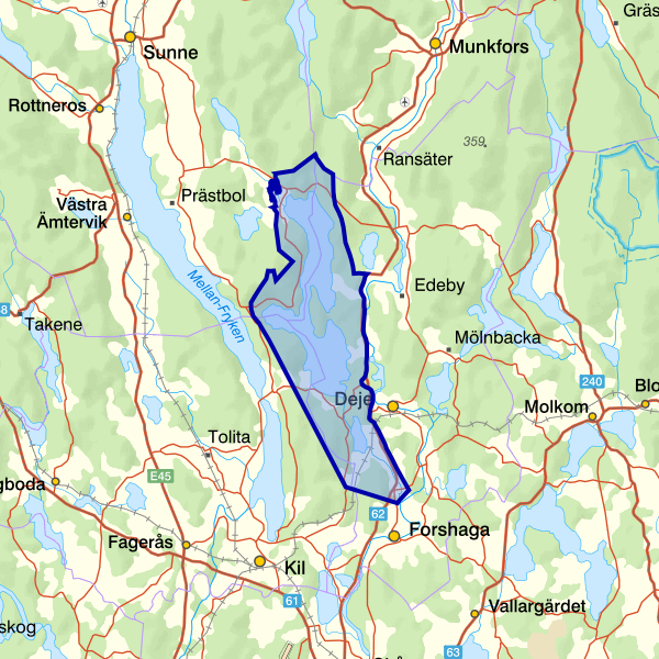Map showing the fishing area.