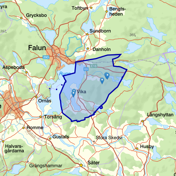 Karte mit dem Angelgebiet.