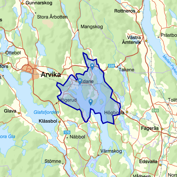 Kartta kalastusalueesta.