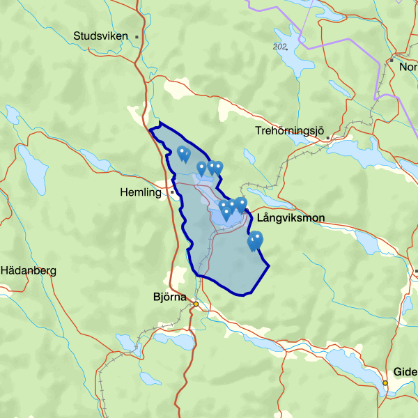 Map showing the fishing area.