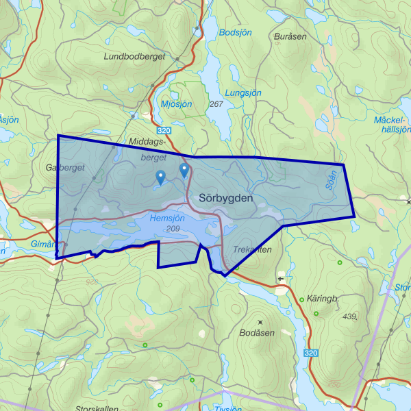 Map showing the fishing area.