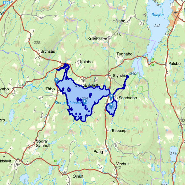 Kartta kalastusalueesta.