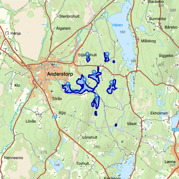 Map showing the fishing area.