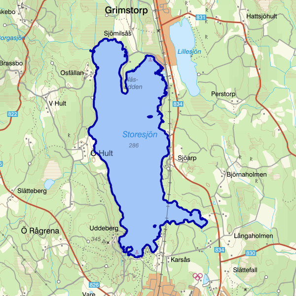 Karta som visar fiskeområdet