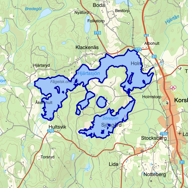Karta som visar fiskeområdet