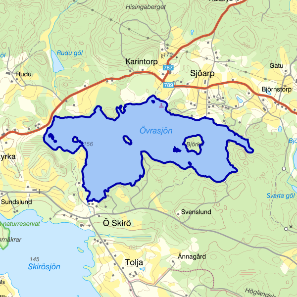 Map showing the fishing area.