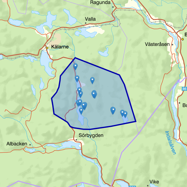 Map showing the fishing area.
