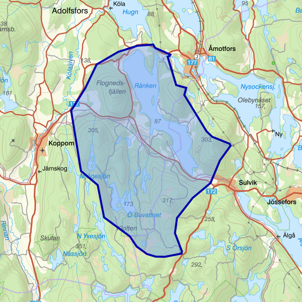 Map showing the fishing area.