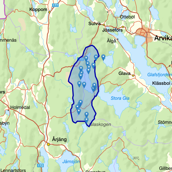 Karta som visar fiskeområdet