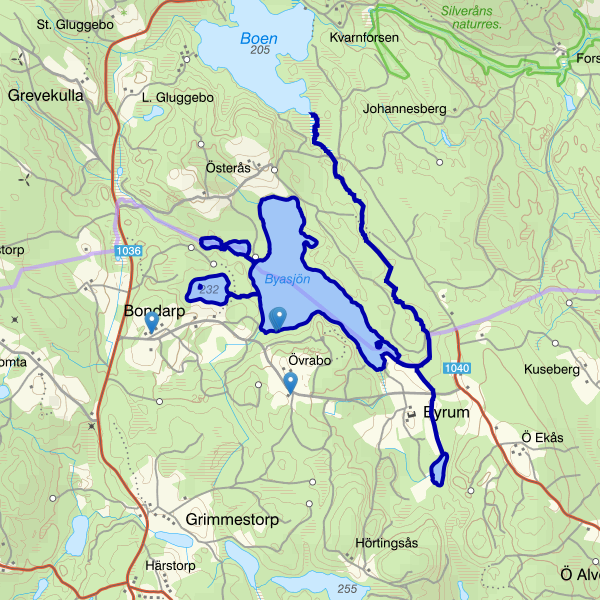Map showing the fishing area.