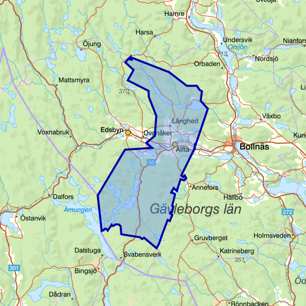 Map showing the fishing area.