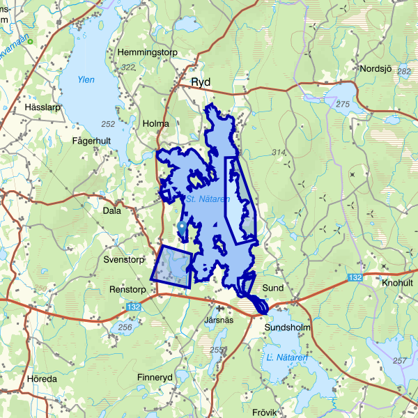 Map showing the fishing area.