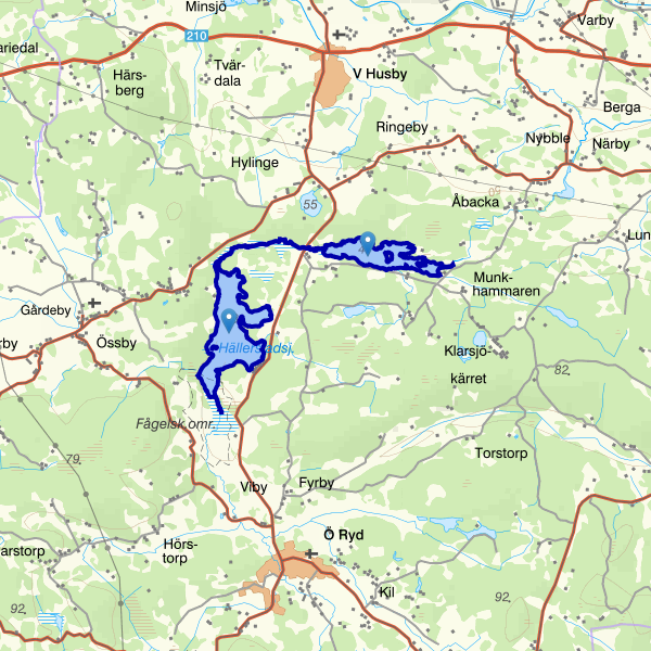 Map showing the fishing area.