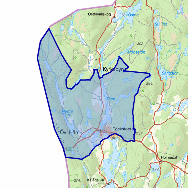 Karta som visar fiskeområdet