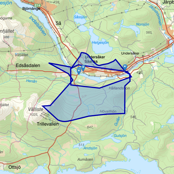 Map showing the fishing area.