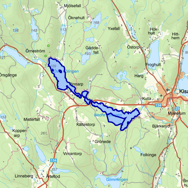 Map showing the fishing area.