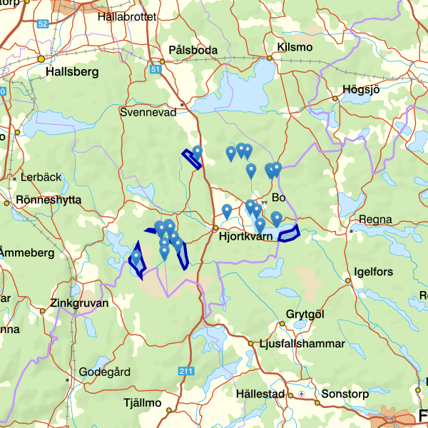Map showing the fishing area.
