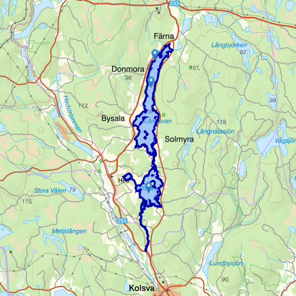Map showing the fishing area.