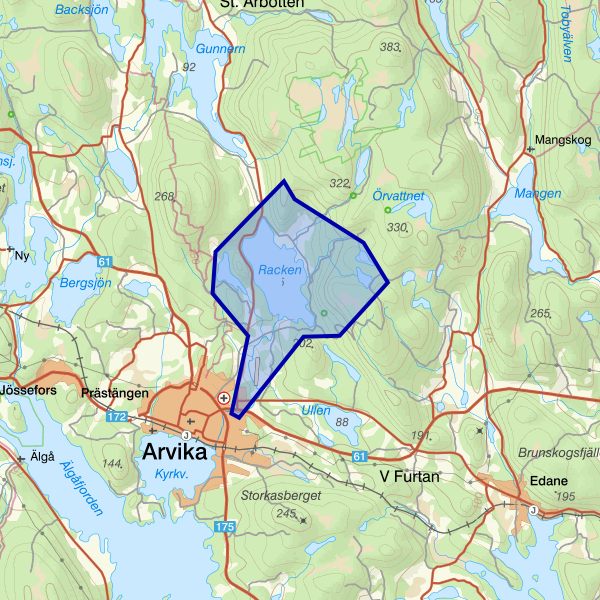 Map showing the fishing area.