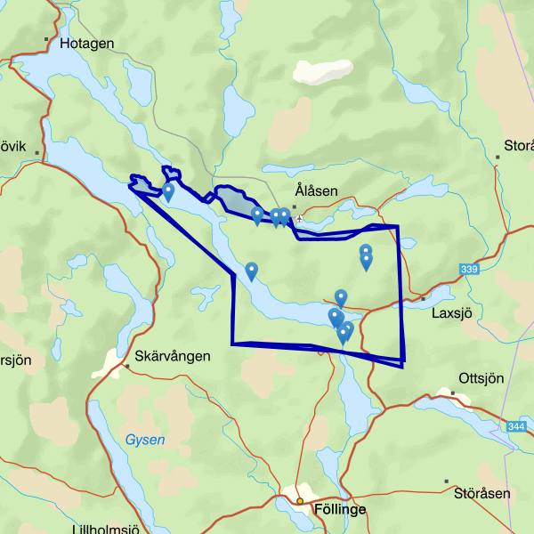 Map showing the fishing area.