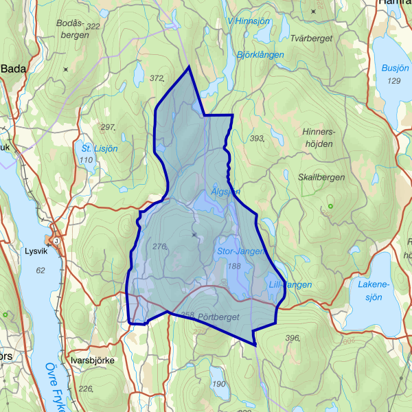 Karta som visar fiskeområdet