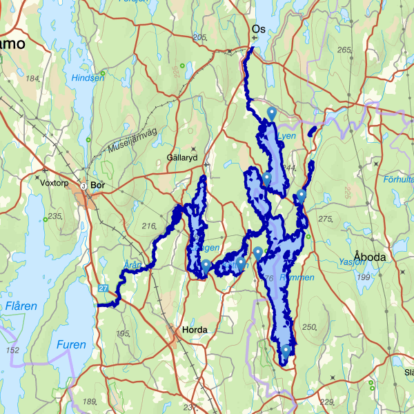 Map showing the fishing area.